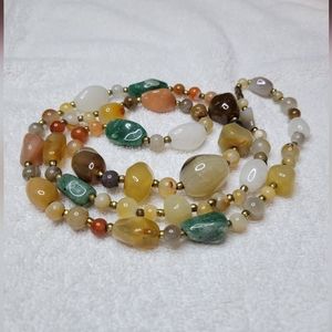 GEMSTONE POLISHED CHUNKY STONE NECKLACE